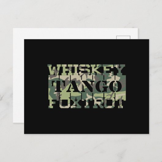 Whiskey Tango Foxtrot WTF Green Camouflage Briefkaart (Voorkant / Achterkant)