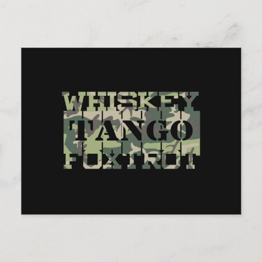Whiskey Tango Foxtrot WTF Green Camouflage Briefkaart (Voorkant)