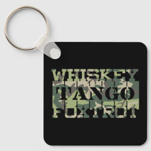 Whiskey Tango Foxtrot WTF Groene Camouflage Sleutelhanger