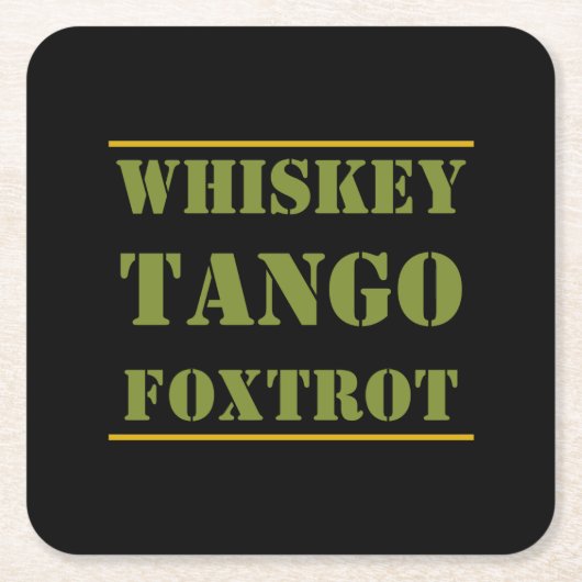 Whiskey Tango Foxtrot WTF Kartonnen Onderzetters (Voorkant)