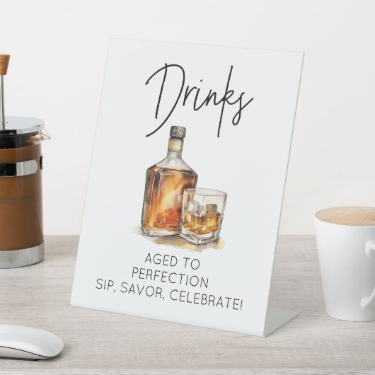  Whiskey Thema Pedestal Sign Reclamebord Met Voetstuk (Insitu)