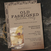 Whiskey Theme Bachelor Party Old Fashioned Rustic Kaart