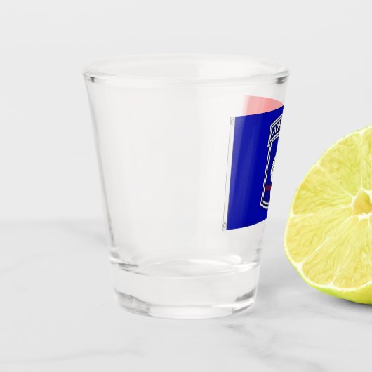 Whiskey-trommel met 173 Airborne flag design Shot Glas (Links)