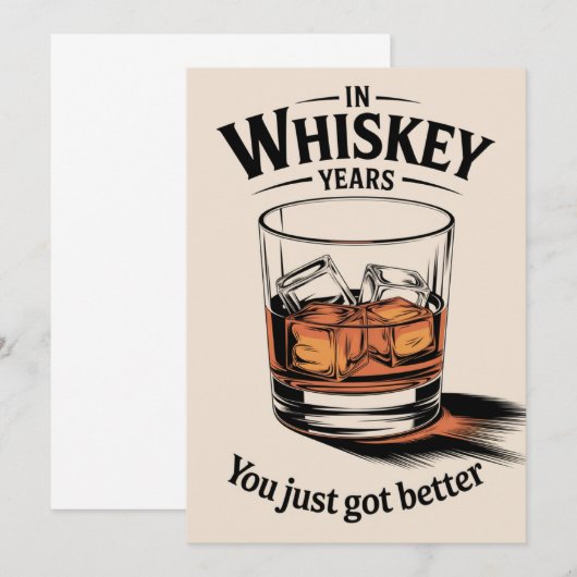 Whiskey Verjaardag Kaart Verjaardag Kaart voor Hem (Voorkant / Achterkant)