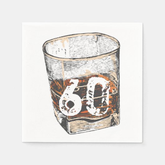 Whiskey Verjaardag, Uitnodiging voor Mannen, BEWER Servet (Voorkant)