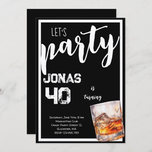 Whiskey-verjaardagsfeestdag Kaart (Voorkant / Achterkant)