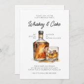 Whiskey verjaardagsfeestje uitnodiging (Voorkant / Achterkant)