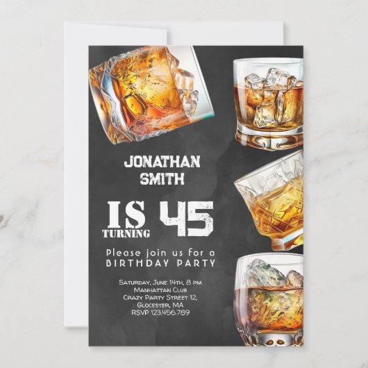 Whiskey viering verjaardagsfeest kaart (Voorkant)