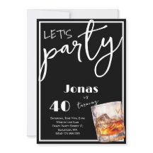 Whiskey volwassenen verjaardagsfeest uitnodiging