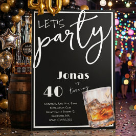 Whiskey volwassenen verjaardagsfeest uitnodiging