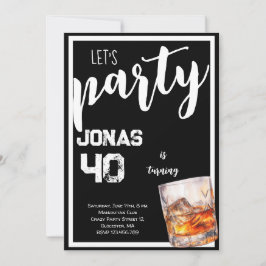 Whiskey volwassenen verjaardagsfeest uitnodiging