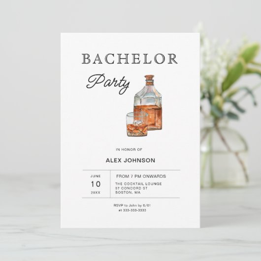 Whiskey vrijgezellenfeest kaart (Staand voorkant)