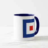 Whiskey (W) Signaalvlag Mok (Voorkant rechts)