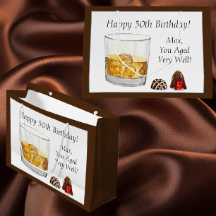 Whiskey Watercolor Chocolate Truffels Verjaardag Groot Cadeauzakje