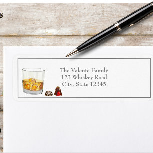 Whiskey Waterverf Chocolade Truffels Etiket