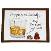 Whiskey Waterverf Chocolade Truffles Birthday Groot Cadeauzakje (Voorkant)