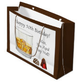 Whiskey Waterverf Chocolade Truffles Birthday Groot Cadeauzakje (Voorkant Gekanteld)
