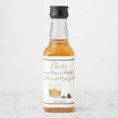 Whiskey Waterverf Chocolade Truffles Birthday Likeurfles Etiket (Voorkant)