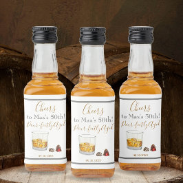 Whiskey Waterverf Chocolade Truffles Birthday Likeurfles Etiket