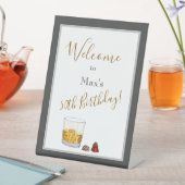 Whiskey Waterverf Chocolade Truffles Birthday Reclamebord Met Voetstuk (Insitu)