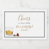 Whiskey Waterverf Chocolade Truffles Birthday Sparkling Wijnetiket (Enkel label)