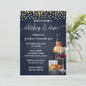 Whiskey & Wine Tasting Party Drink 's nachts Kaart (Staand voorkant)