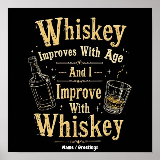 Whiskey wordt beter met de leeftijd, ik word beter poster (Voorkant)