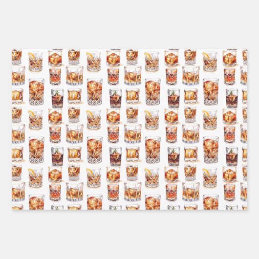 Whiskey Wrapping Paper - Cocktail Gift Wrap (Voorkant 2)