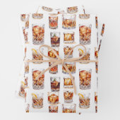 Whiskey Wrapping Paper - Cocktail Gift Wrap (In situ)