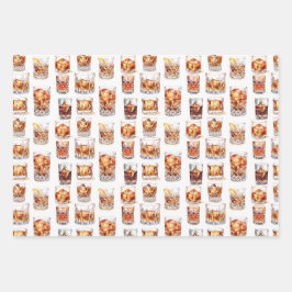 Whiskey Wrapping Paper - Cocktail Gift Wrap