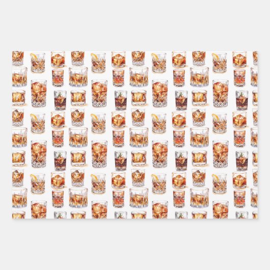 Whiskey Wrapping Paper - Cocktail Gift Wrap (Voorkant)