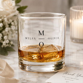 Whiskeyglas | Gepersonaliseerd huwelijksmonogramca Whisky Glas