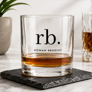 Whiskeyglas Op maat gemaakte monogram rotsglas c Whisky Glas