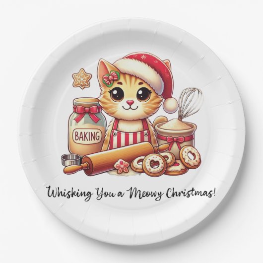 Whisking you a meowy Christmas Papieren Bordje (Voorkant)