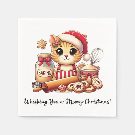 Whisking you a meowy Christmas Servet (Voorkant)