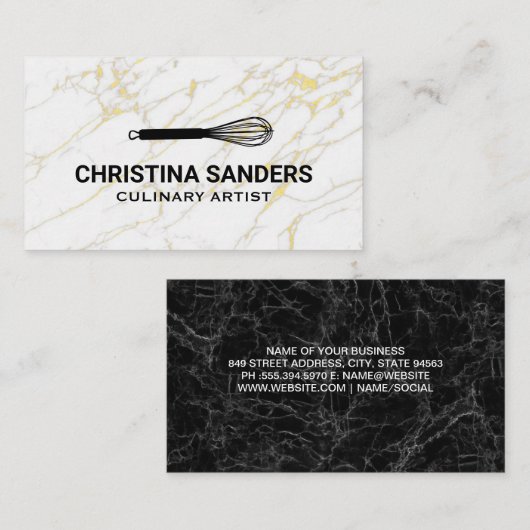 Whiskpictogram | Goud-oliemarkering Visitekaartje (Voorkant / Achterkant)