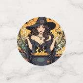 Whisky betoverende heks met spinnen confetti (Kleine voorkant)