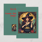 Whisky betoverende heks met spinnen kaart (Voorkant / Achterkant)