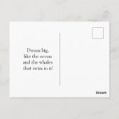 Whisky blauwe en roze walvis kunst briefkaart (Achterkant)