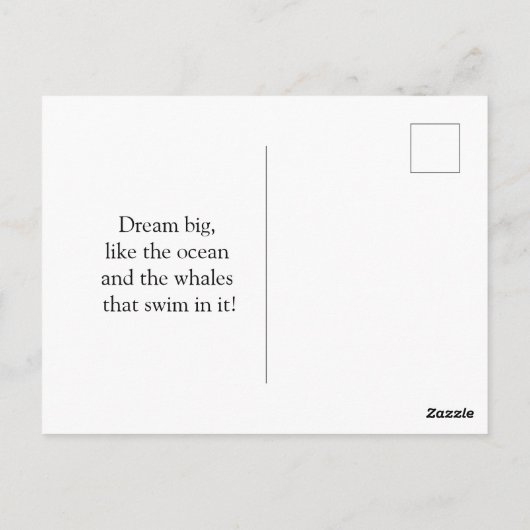 Whisky blauwe en roze walvis kunst briefkaart (Achterkant)