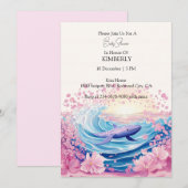 Whisky blauwe en roze walvis kunst kaart (Voorkant / Achterkant)