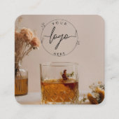 whisky | Boho Flowers | esthetisch Vierkante Visitekaartje (Voorkant)