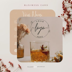 whisky   Boho Flowers   esthetisch Vierkante Visitekaartje