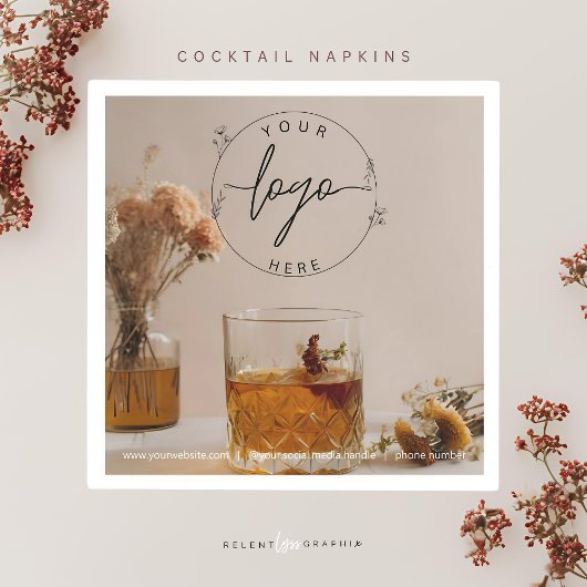 whisky | Boho Flowers | esthetische cocktail Servet