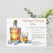 Whisky & Cheers voor papa - Vaderdag Uitnodiging (Staand voorkant)