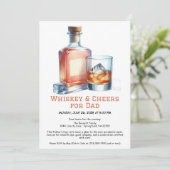 Whisky & Cheers voor papa - Vaderdag Uitnodiging (Staand voorkant)