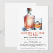 Whisky & Cheers voor papa - Vaderdag Uitnodiging (Voorkant / Achterkant)