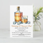 Whisky & Cheers voor papa - Vaderdag Uitnodiging (Staand voorkant)