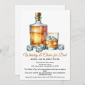 Whisky & Cheers voor papa - Vaderdag Uitnodiging (Voorkant / Achterkant)