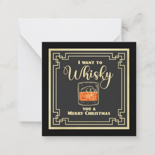 Whisky Christmas Flat Note Card Notitiekaartje (Voorkant)